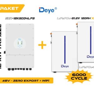 DEYE 12KW On-Grid Hibrit Trifaz Paketi LV (48V)